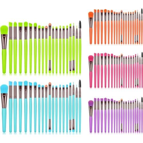 2020 Fashion Makeup Brushes Set Fluorescence Eyeshadow Solid Color 20 Pieces Profession Concealer Cosmetic Eyebrow Beauty Tool