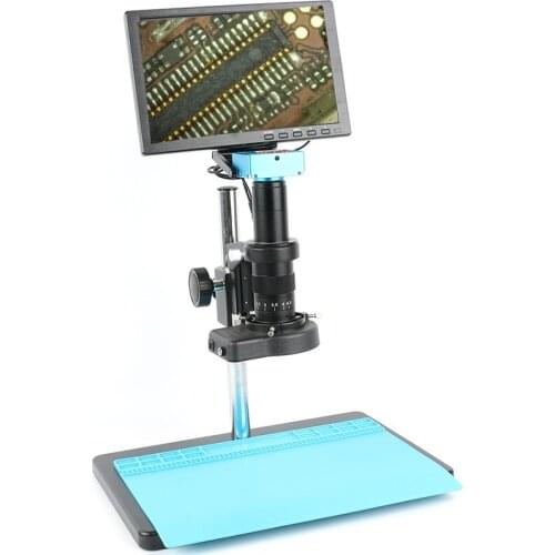 30MP 1080P Industrial Video HDMI Microscope Camera Set 180X/300X C-Mount Lens 10.1inch Monitor For Phone PCB Soldering Repair