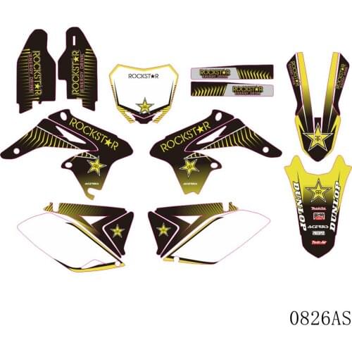 Full Graphics Decals Stickers Motorcycle Background Custom Number Name 3M Matte For SUZUKI RMZ250 RMZ 250 2010-2018