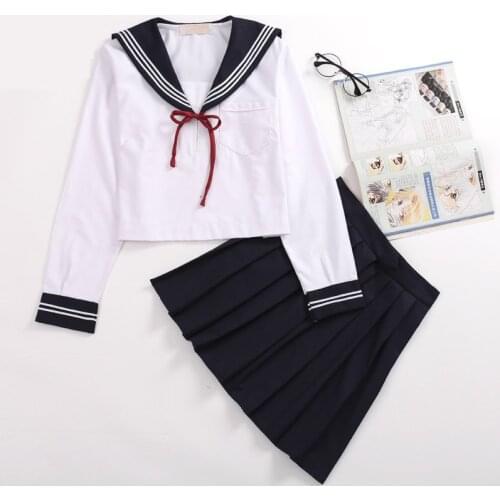 New Arrival Japanese JK Sets School Uniform Girls Sakura Embroideried Autumn High School Women Novelty Sailor Suits Uniforms