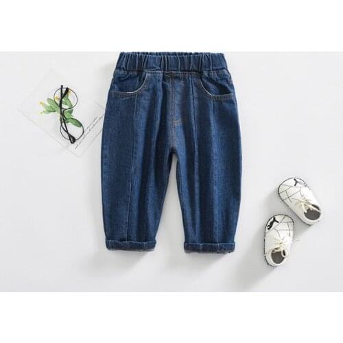 Autumn Childrens Jeans Pants Casual Elastic Waist Unisex Denim Pants Girls Boy Spring Trousers Cowboy Toddler Kids Pants 2019