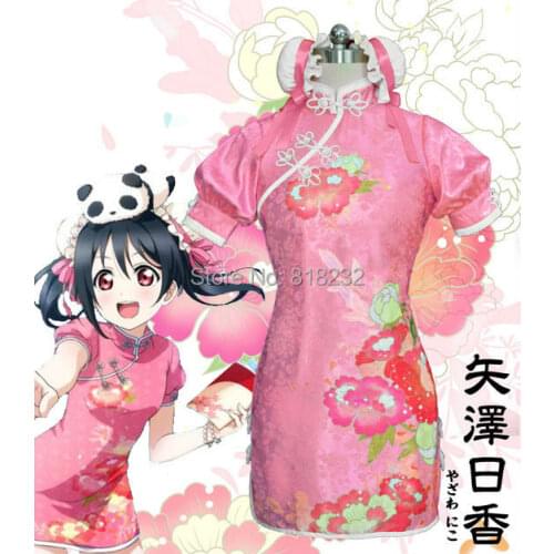 LoveLive! Yazawa Nico Chinoiserie Cheongsam Mini Dress Outfit Anme Cosplay Costumes