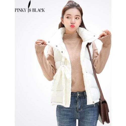 PinkyIsBlack 2019 Women Winter Vest Waistcoat New Women Short Vest Sleeveless Jacket Stand Collar Down Cotton Warm Vest Female