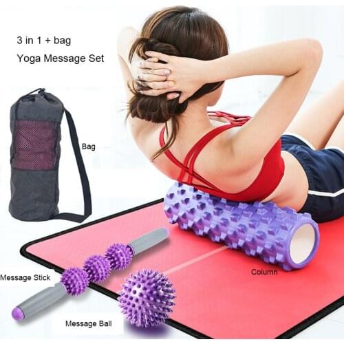 Hollow Yoga Column Back Roller Set Yoga Point Massage Stick Ball Elastic Ring Fitness Foam Gym Exercise Muscle Relaxation Set