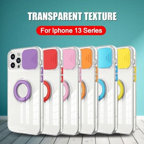 Slide Window Camera Protect Case For Iphone 13 Pro Max Aifon Aphone 13 Mini 13Pro 13Mini Transparent Soft Shockproof Cover Funda