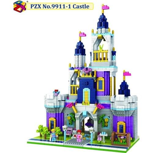 PZX Atomic Diamond Architecture Bricks Model Set Castle Micro Mini Blocks Castle Building Blocks Set 2800Pcs Toys Gifts for Kid