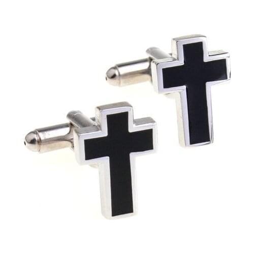 C-MAN Luxury shirt Black cross cufflink for mens Brand cuff buttons cuff links High Quality abotoaduras Jewelry