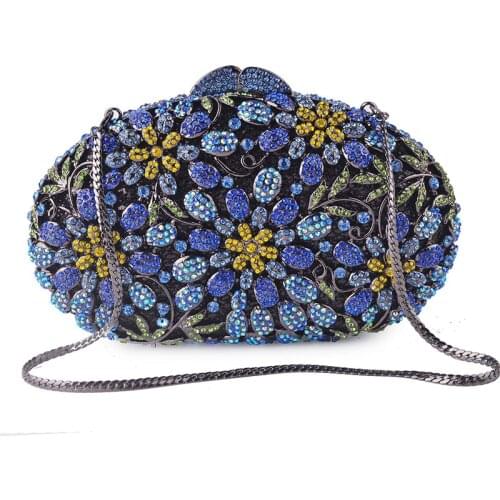 XIYUAN Luxury Multi-Colored Crystal Clutches Metal Evening Bags Deer Shape Purse Fashion Party Clutches Ladies Chain Handbags