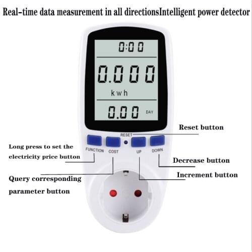 EU/UK/US Plug Smart Socket LCD Display Wall Socket Smart Plug Electric Monitor Analyzer Power Meter Energy Meter