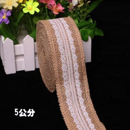 DIY handmade Christmas craft linen roll jute Lace rolls Burlap Hessian Lace Ribbon Roll + white lace trim Edge rustic wedding