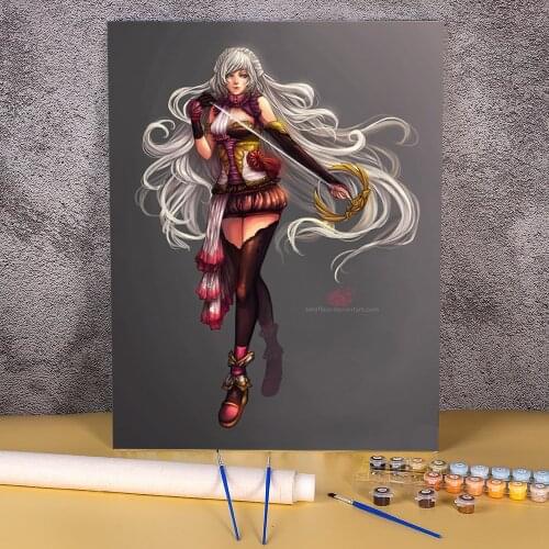 Cartoon Girl Woman DIY Painting By Numbers Package Oil Paints 40*50 Picture By Numbers Photo Wall Paintings Crafts Drawing