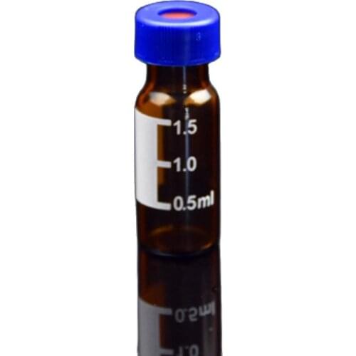 2ML glass lab bottle with screw cap ,PTFE+SILICON RUBBER septa can used for sample bottle and test bottle