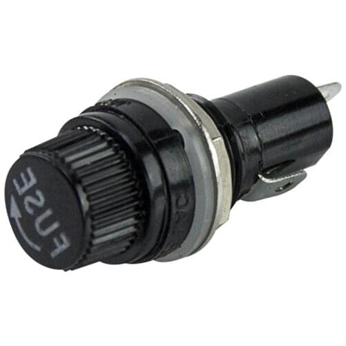 5*20mm 15A 125V glass tube fuse holder, fuse hole 12mm, for 5*20mm panel mount