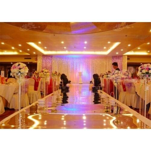 Wedding Centerpieces Mirror Carpet Aisle Runner Gold Silver Double Side Design T Station Decoration Wedding Favors Carpets 2016