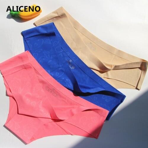 3Pcs Women Ice silk Seamless Briefs Panty Set Underwear Female Comfort Intimates Fashion Female Low-Rise Panty Drop Shipping U01