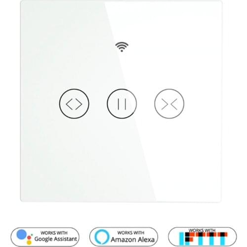 Smart Wifi Curtain Switch Module Smart Home Automatical Curtain Control System Touch Switch with Glass Panel Alexa Google Home