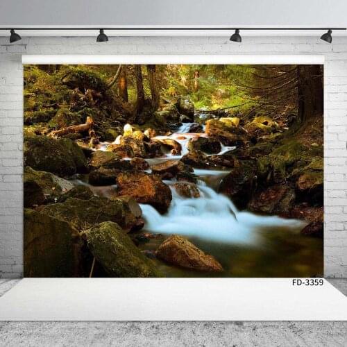 Spring Forest Creek Woods Waterfall Backdrop Baby Children Portrait Natural Scenic Photography Background Photocall Photo Studio