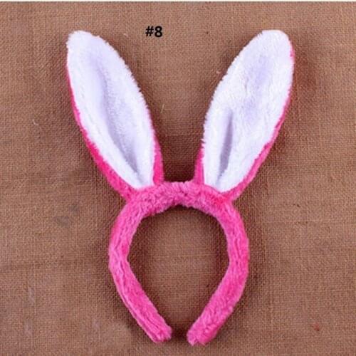 Girls Lady Women Plush Bunny Rabbit Ears Headband Cosplay Headwear Stage Show Props Party Favor Gift Christmas Halloween