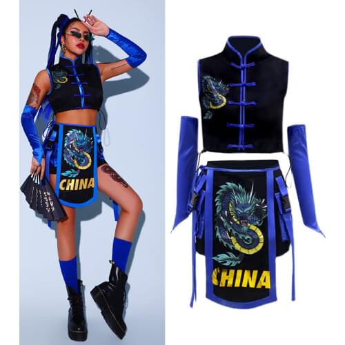 WomenS Group Performance Costumes Hiphop Korean Dance Costumes Sexy Outfits Chinese Style Jazz Dance Pole Dance Clothes DQS7445