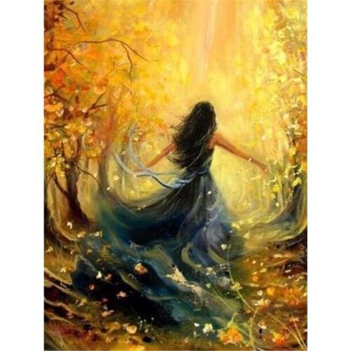 Woman Umbrella DIY Embroidery 11CT Cross Stitch Kits Needlework Craft Set Printed Canvas Cotton Thread Home Wholesale