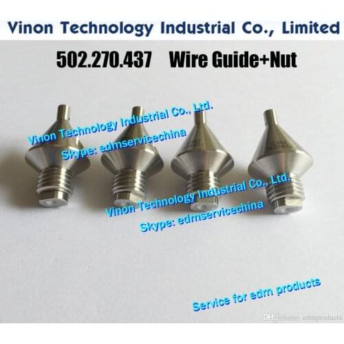 1set) AGIE CF20 edm Wire Guide+Nut Set Ø0.255mm 502.270.437 Upper & Lower 502270437 for CF20, Actspark Xenon, AgieCharmilles