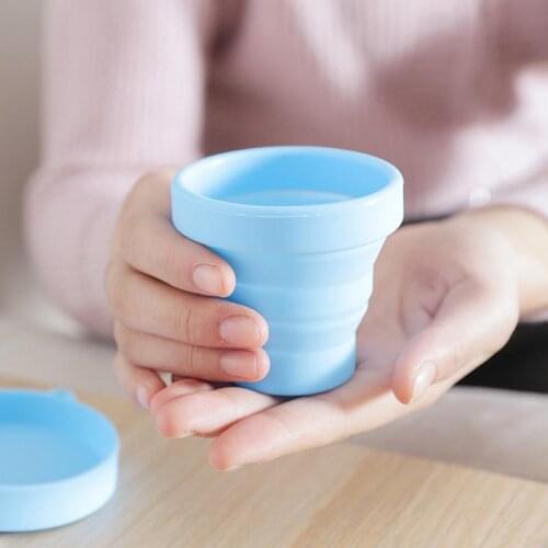 1Pcs 170ml Silicone Folding Cup Portable Telescopic Drinking Collapsible Coffee Drinkware Cup Multi-function For Outdoor Travel