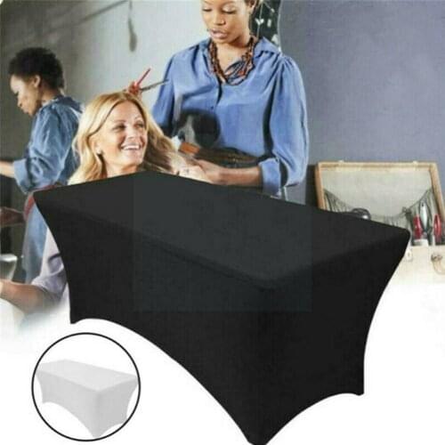 1pcs 150g High Temperature Wire Black White Stretch Treatment Factory Spandex Banquet Table Tabletablecloths Cover Massage U7R4