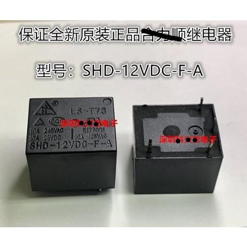 10piece) Relay LS-T73 SHD-12VDC-F-A SHD 12VDC F A SHD-DC12V-F-A 10A 4PINS 12V new and original