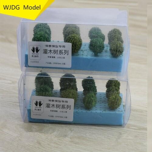 12 PCS military scene vegetation train railway construction sand table landscape tree model DIY material shrub set