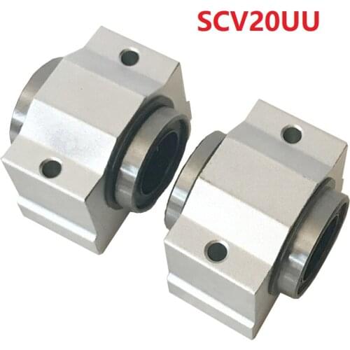 2PCS SCV20 ( SCV20UU SC20VUU) Linear Ball Bearing 20mm Block for CNC