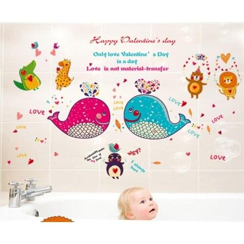 200pcs/lot Cute Dolphin fish Animals wall sticker home decor wall stickers For children kids Rooms bathroom decorations