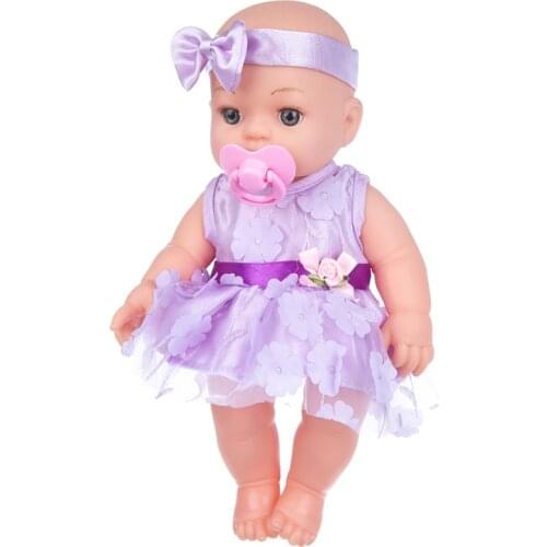 2021 Fashion Purple veil 12Inch Full Body SIlicone Reborn Babies Doll Bath Toy Lifelike Newborn Baby Doll