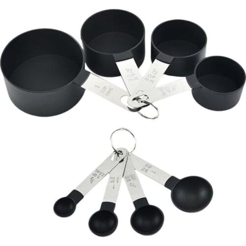 4/8pcs Multi Purpose Spoons Cup Measuring Tools PP Baking Accessories Stainless Steel Plastic Handle Kitchen Gadgets