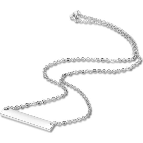 5 Pieces LaVixMia Authentic Stainless Steel Blank Bar Jewelry Necklace Wholesale Square Engravable Stamping Bars Necklaces