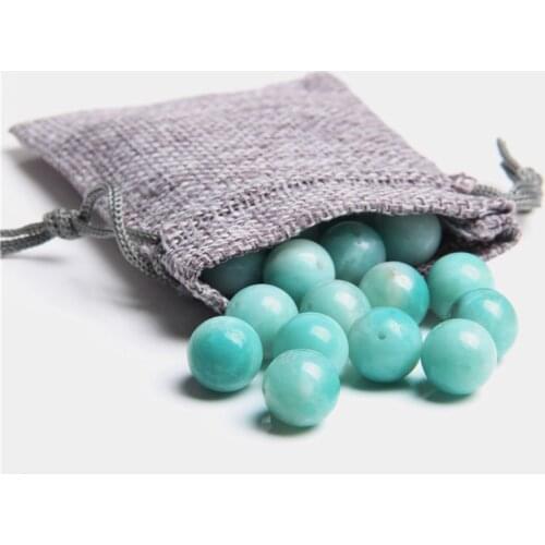 6-12mm Natural Amazonites Stone Round Beads Glass Smooth Blue Agates Gems Beads For Bracelets Jewelry Making DIY 15" Full Strand