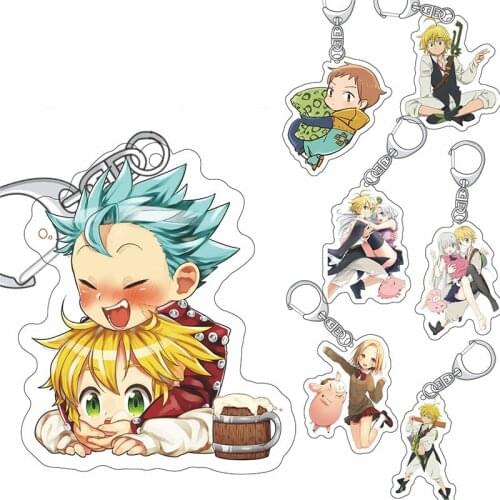 1 Pcs New Anime The Seven Deadly Sins Keychains Dragons Sin of Wrath Acrylic Pendant Keyrings Key Holder Cosplay Figure Toys