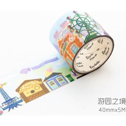 4cm*5M Happy Amusement Park Paper Decorative Sticker Tape Notebook Album Decoration