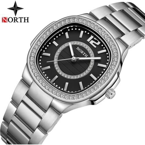 NORTH New Watches Women Luxury Brand Fashion Exquisite Quartz Dress Watch Steel Belt Simple Waterproof Lady Watch Reloj Mujer