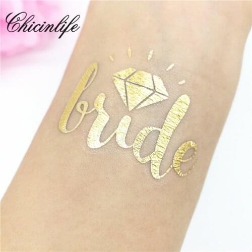 Chicinlife 1Pcs bride/groom Temporary Flash Tattoos wedding Sticker Bride hen Party bridal shower tattoo wedding decoration