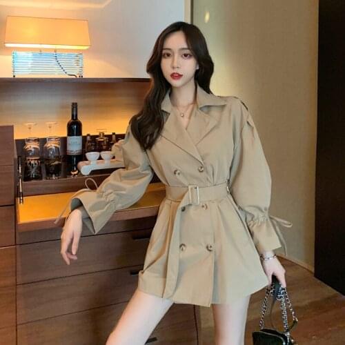 Женские короткие тренчи Cotday China At AliExpress