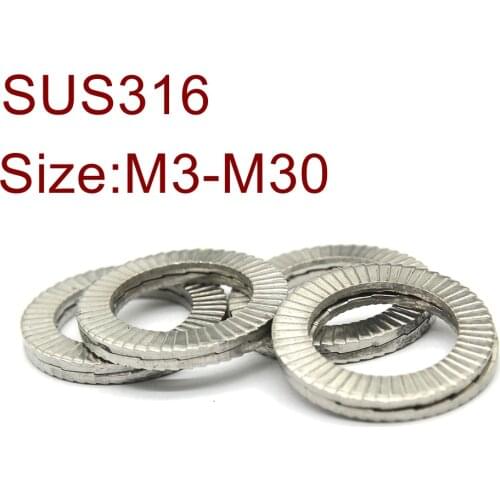 DIN25201 Stainless steel A4 Lock washer Two-fold locking washers SUS316 NL3ss NL4ss NL5ss NL6ss NL8ss ..NL36spss