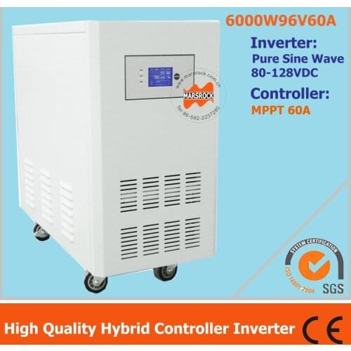 High Quality UPS contained 6000W 96V off grid pure sine wave inverter with 60A MPPT controller , hybrid MPPT controller inverter