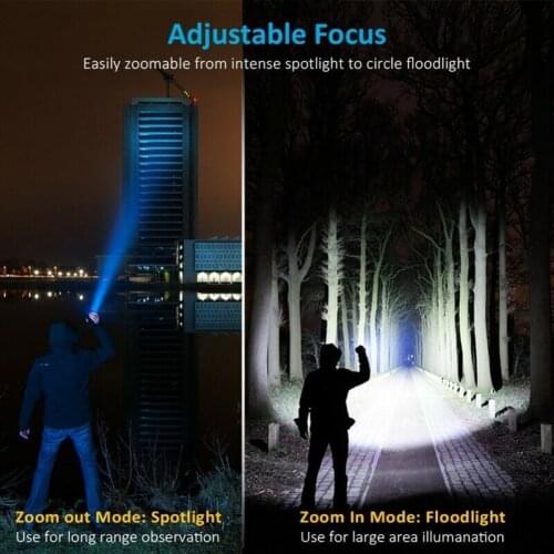 12*2.7*2.4cm Flashlight 3 Modes 50000LM Aluminum Alloy Camping Fishing