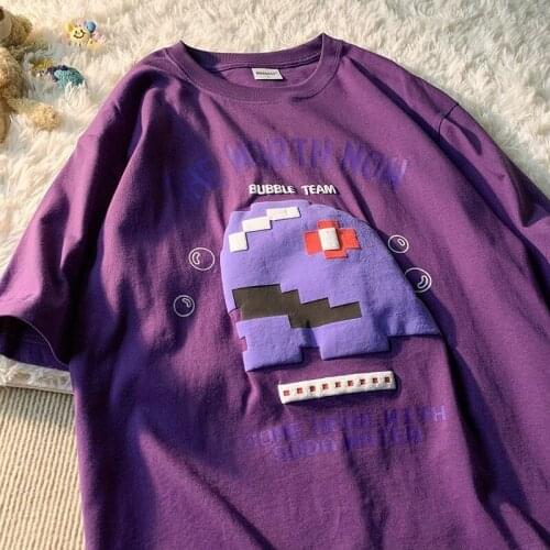 Men Women T-shirt 2021 Spring Summer New Fashion Oversize Couple Cotton Tees Ins Creative Cute Vintage Casual T Shirt For Women