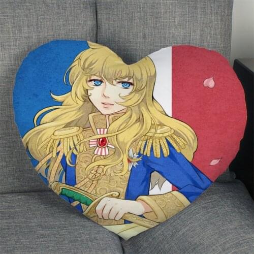 Hot Sale Custom Anime The Rose Of Versailles Heart Shape Pillow Covers Bedding Comfortable Cushion/High Quality Pillow Cases