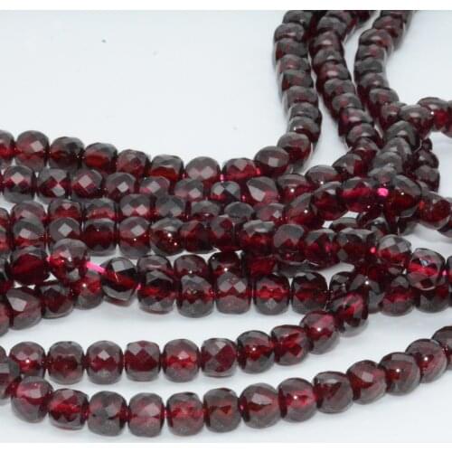 Natural Pyrope Garnet Irregular Faceted Cube Beads 4.2-4.5mm