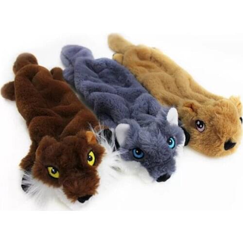 Dog Toys Stuffed Squeaking Animals Pet Toy Plush Fox/Wolf/Squirrel for Dogs Chew Squeaker Squeaky Puppy Dog Toys for Training