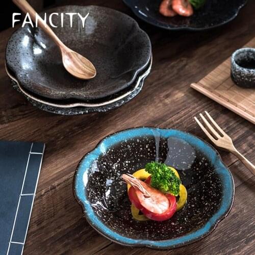 FANCITY Ceramic petal plates, household dishes, creative plates, porcelain plates