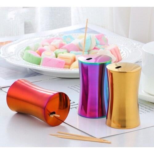 1Pcs Toothpick Box European Style Sleek High-End Mini Toothpick Holder Kitchen Accessories Home Desktop