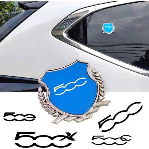 3D Metal Chrome Badge Sticker Car Styling Emblem Decal For Fiat 500 C 500L 500X 500e Tipo punto stilo Car Accessories stickers